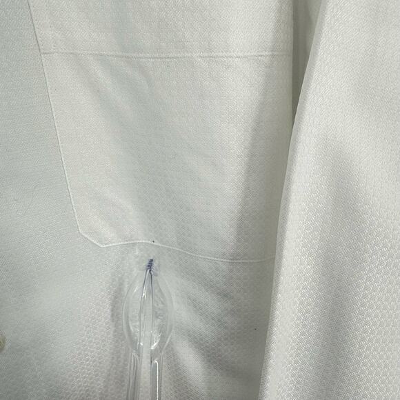 Neiman Marcus Men's Dress Shirt Button Up White Split Collar - Picture 3 of 7